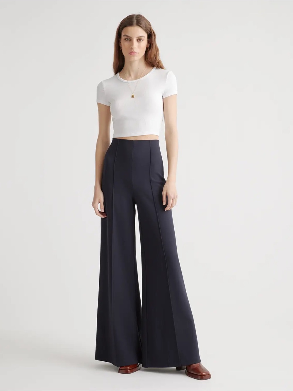 NWT Quince Ultra-Stretch Ponte Super Wide Leg Pants